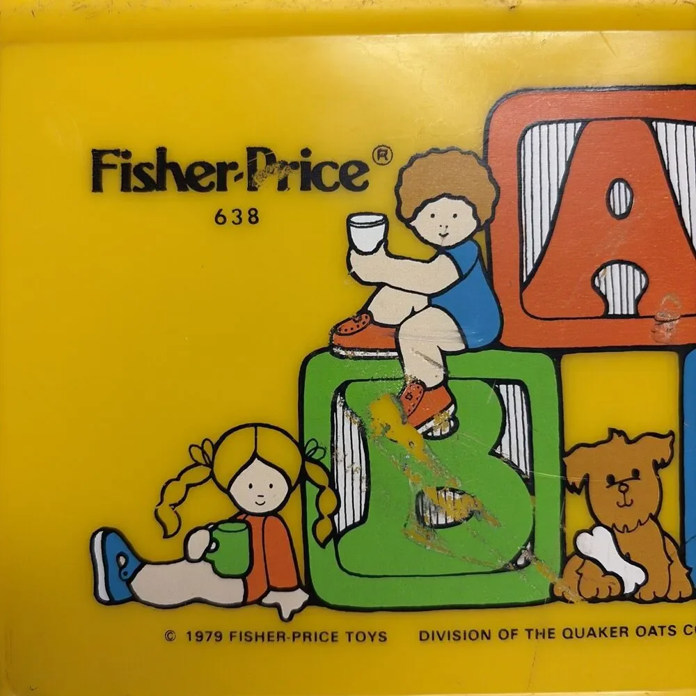 Vintage 1979 Fisher Price Toys Play Mini Lunch Box ABC Made in USA
